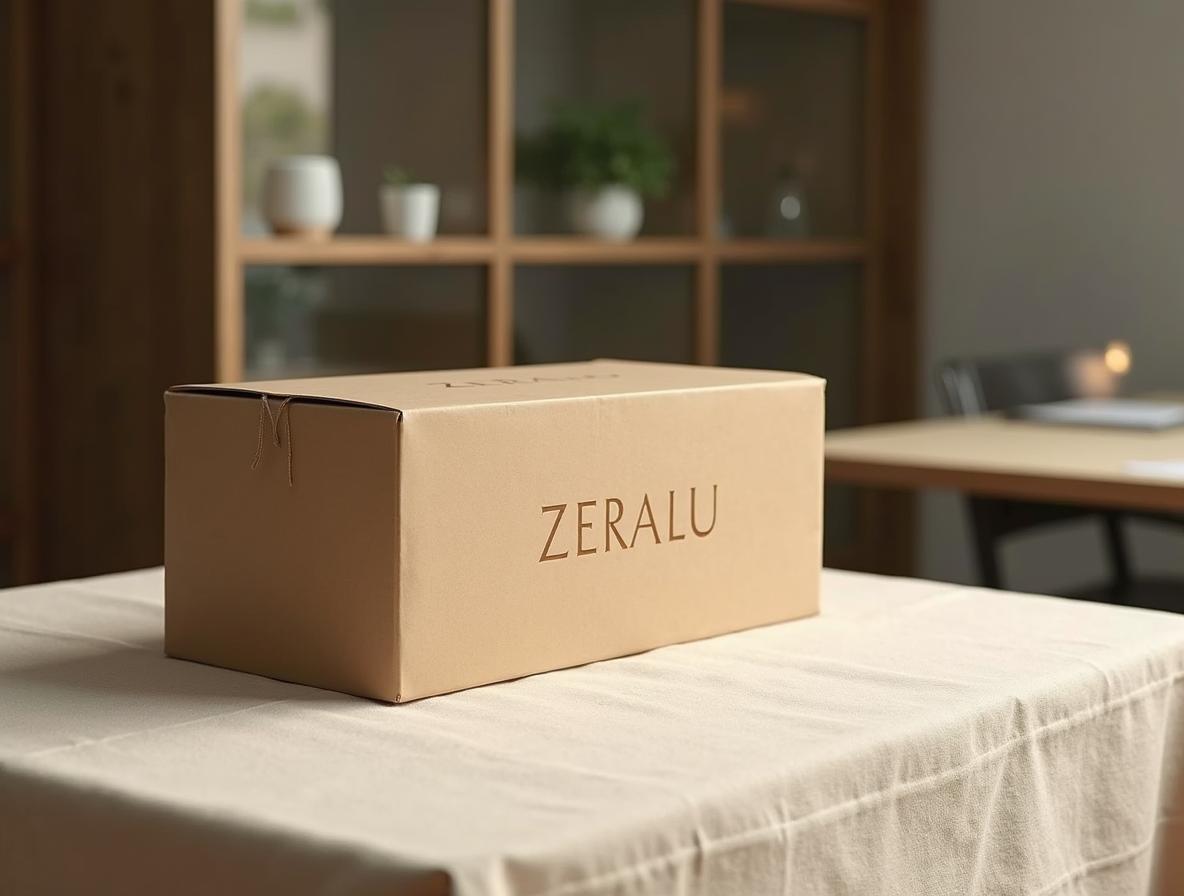Caja de cartón kraft con serigrafía con tintas al agua, embalaje coherente con un merchandising alineado con los ODS